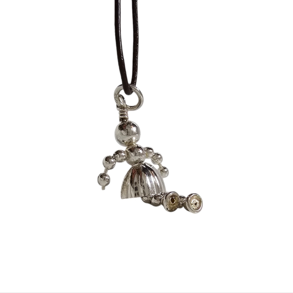 Vintage Articulating Girl Pendant in Sterling Silver - Picture 4 of 10